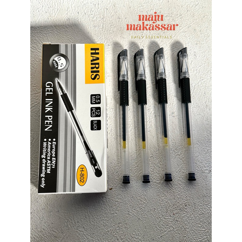 

Pulpen gel Harris H-802 / gel ink pen Harris Hitam H-802 (LUSIN / 12 PCS)