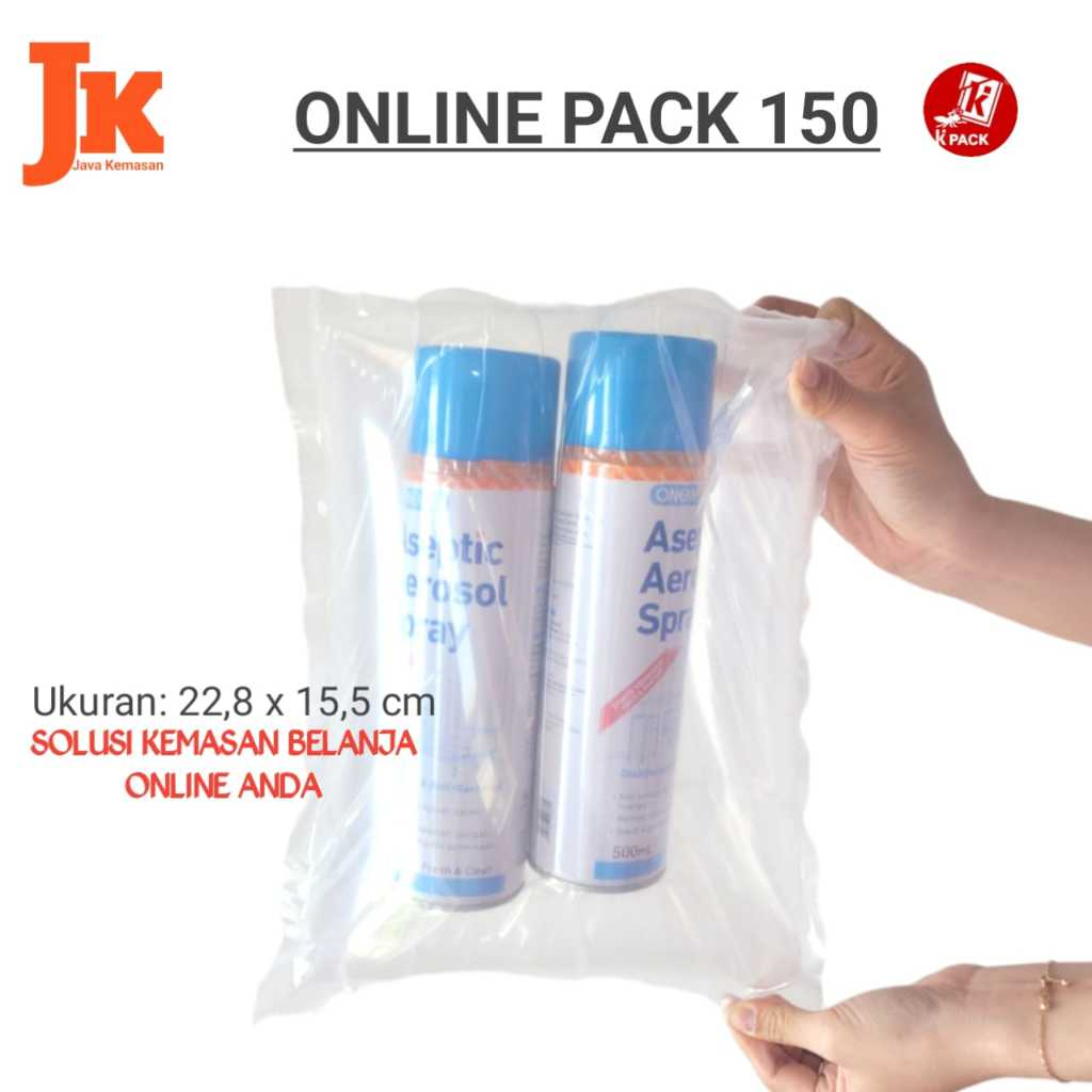 

ONLINE PACK 150 KEMASAN PLASTIK PENGGANTI BUBBLE WRAP PENGAMAN PELINDUNG PACKING PAKET 150G KPACK