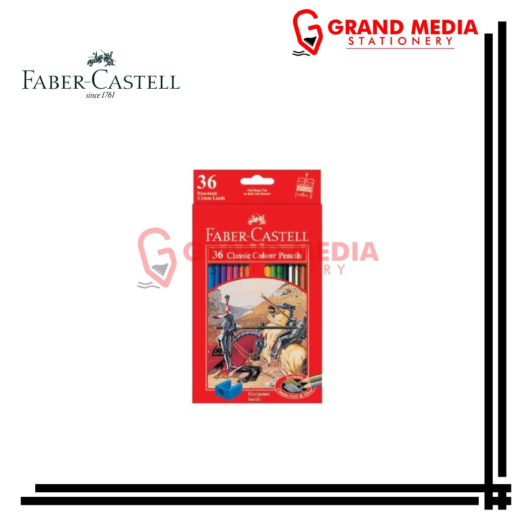 

[GRAND MEDIA] COLOR PENCIL / PENSIL WARNA FABER CASTELL CLASSIC 36 WARNA PANJANG FREE RAUTAN