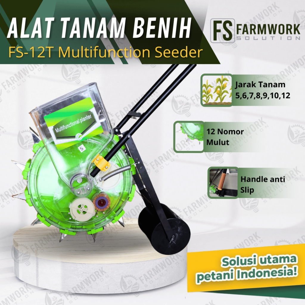 Alat Tanam Benih Jagung dan Kacang Tipe dorong Jarak Tanam 5 6 7 8 9 10 12 Farmwork Solution | Manua