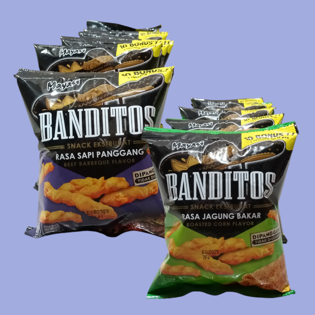 

Mayasi BANDITOS Rasa Sapi Panggang & Jagung Bakar Snack 18 gr (10pcs)