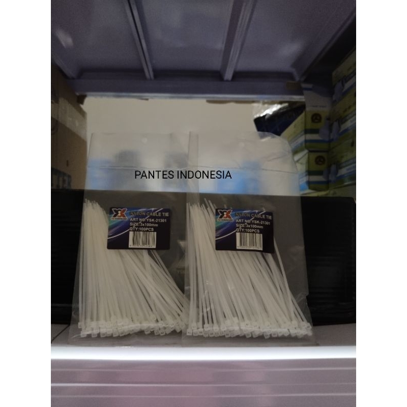 

PANTES INDONESIA Kabel Ties Putih Bening / Nylon Cable Ties / Ukuran 100 - 250
