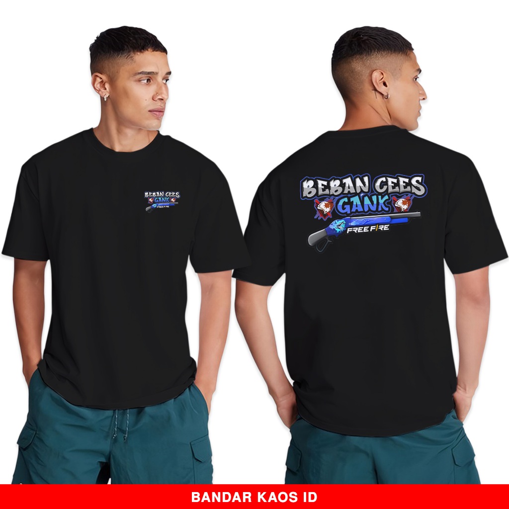 Gudang Kaos FF Beban Cees Gank Versi SG Mamba- Baju Free Fire SG2 - Kaos Distro Pria Cotton Combed 3