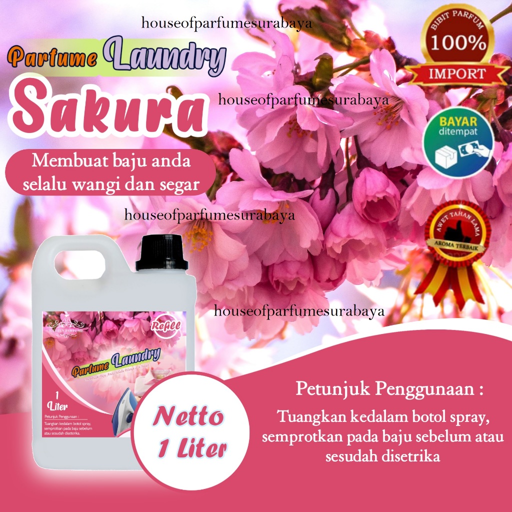 Parfum Laundry Sakura Parfum Laundry paling Best Seller Pewangi Pakaian Aroma Sakura Parfum Laundry