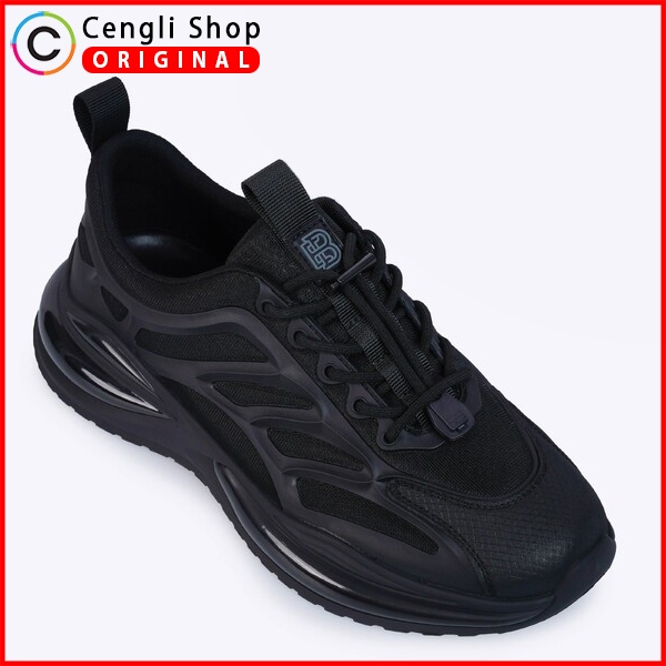 EVERBEST SEPATU SNEAKER KASUAL PRIA ORIGINAL ASLI ORI SNEAKERS CASUAL KETS ALL FULL BLACK HITAM POLO