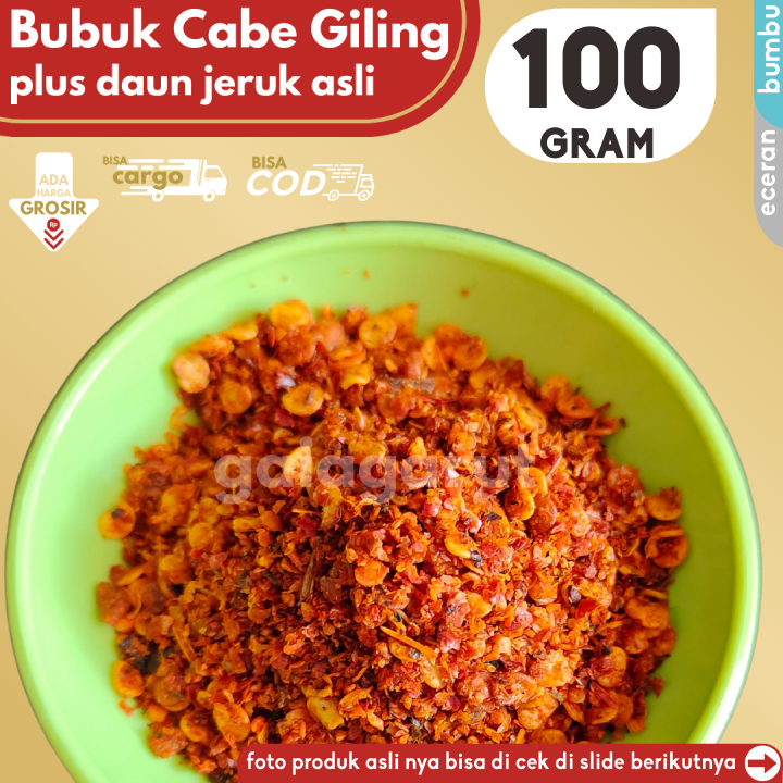 

Bumbu Bubuk CABE WANGI JERUK 100gr Gilingan Kasar Serbaguna by GG (Bisa COD/Grosir/Kargo)