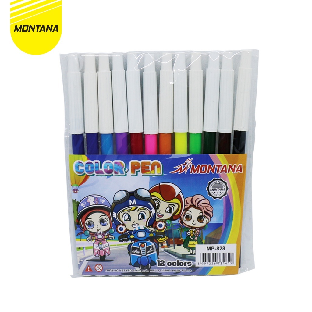 

Spidol Set Mini isi 12 Pcs Montana | Water Colour Pen | Peralatan Menggambar Mewarnai Anak Murah