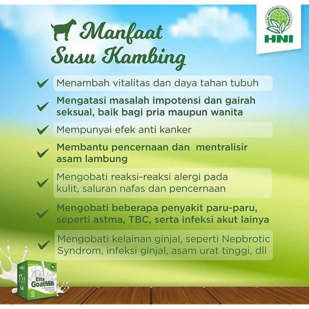 

ETTA GOAT MILK HNI HPAI | Susu Kambing HPAI | Herba Nutrisi Alami Stamina