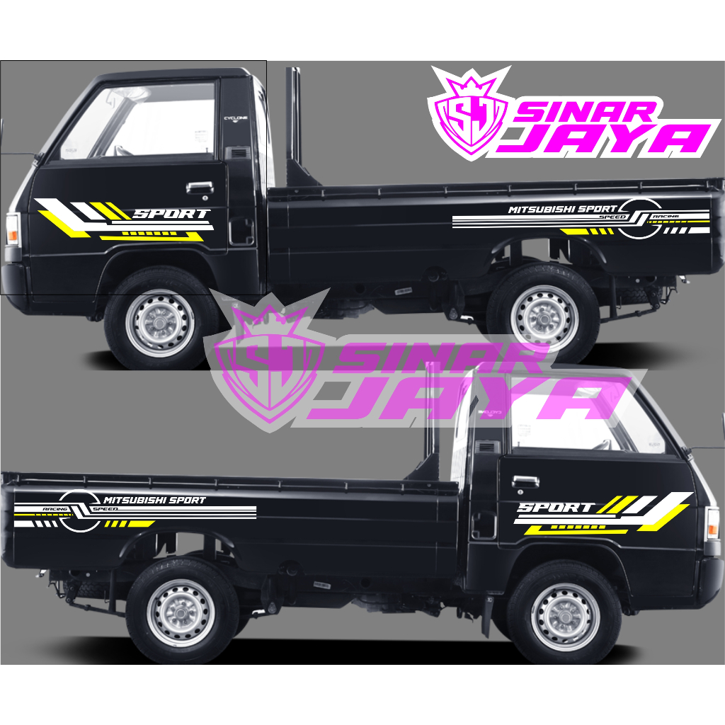 PROMO SEPASANG STIKER CUTING MOBIL L300 STIKER LIS BODY SAMPING DESAIN TERBARU