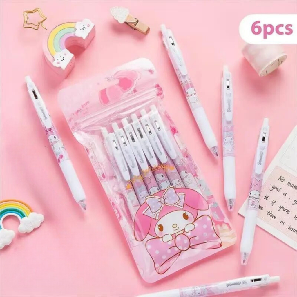 

[GEMAS] Pulpen Gel My Melody Pink Cute 0.5mm - Hitam (6pcs)