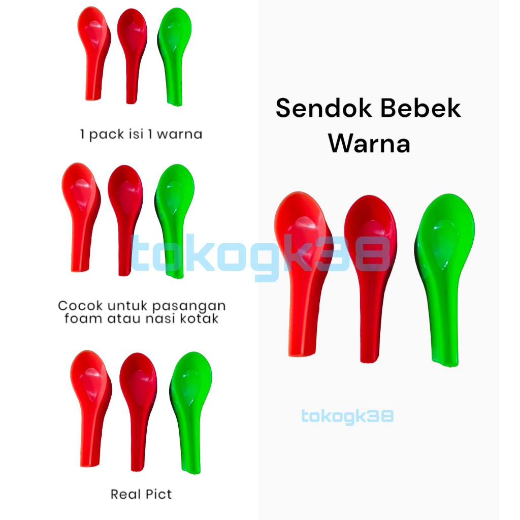 Sendok Bebek Plastik Warna isi 1 Lusin