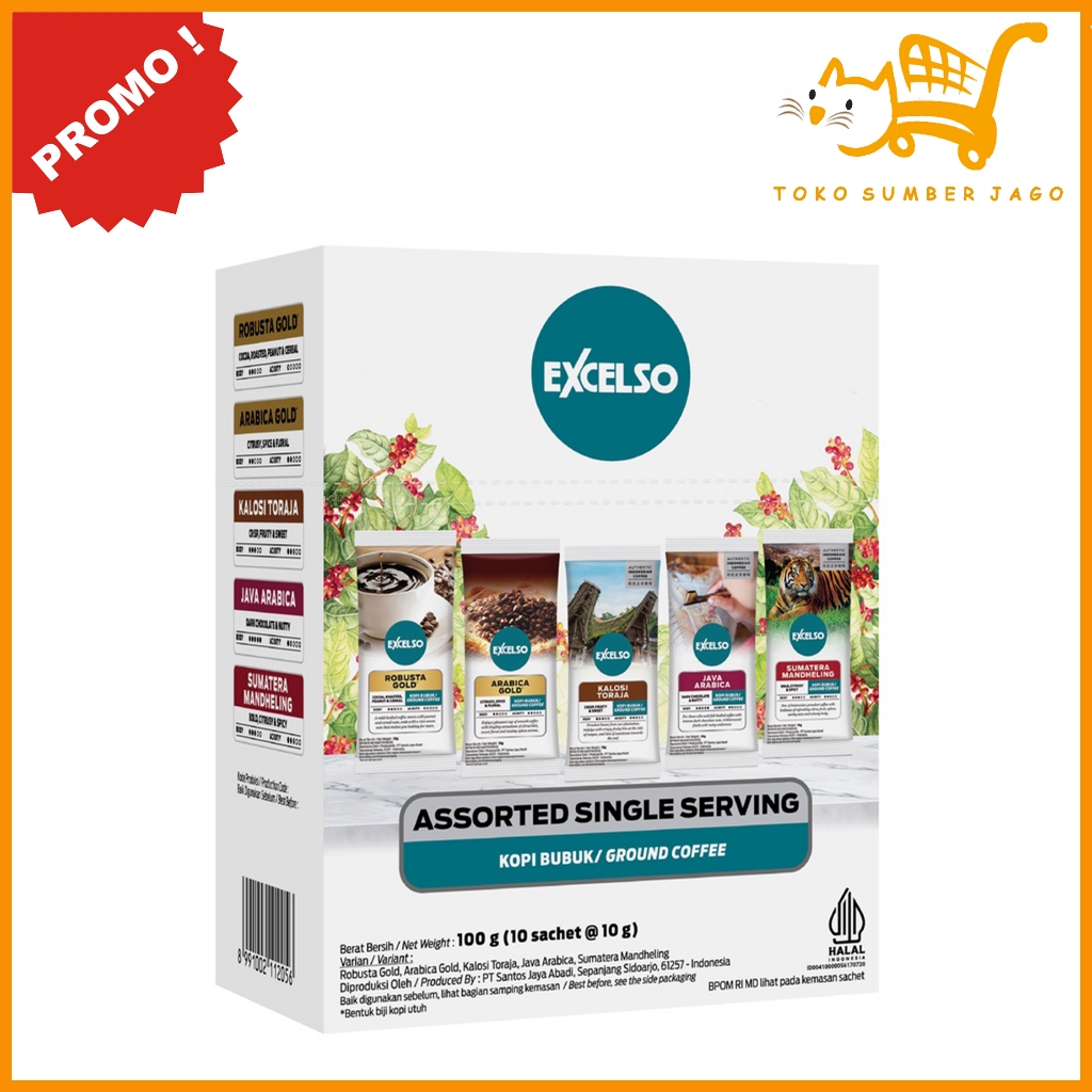 

EXCELSO Kopi Single Serving ASSORTED PACK - FOLDING BOX (10Sachets x 10gr)