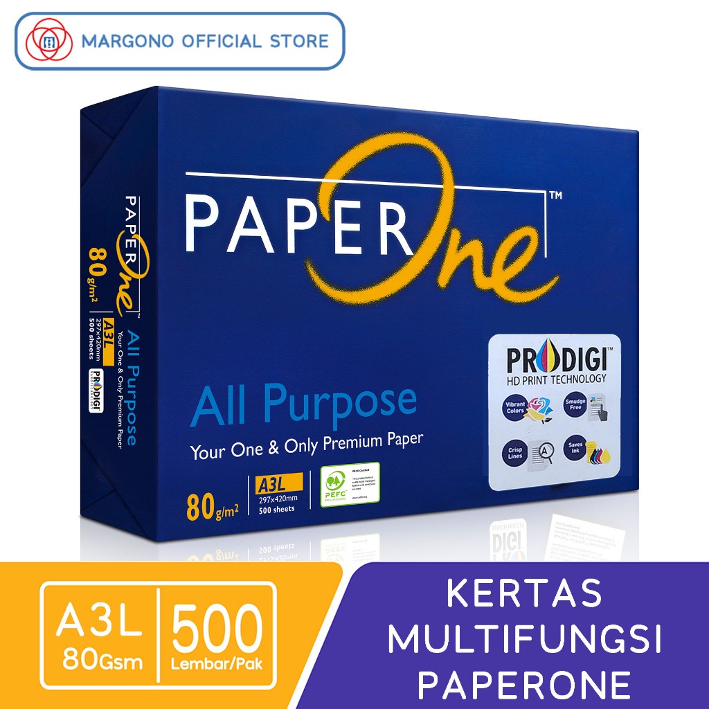 

PaperOne All Purpose Kertas HVS A3 80 gsm - 500 Lembar