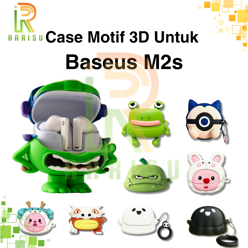 Evi_Drphone Case Baseus Bowie M2S 3D Kartun Lucu Casing Earphone Tws Pelindung Cover Rarisu