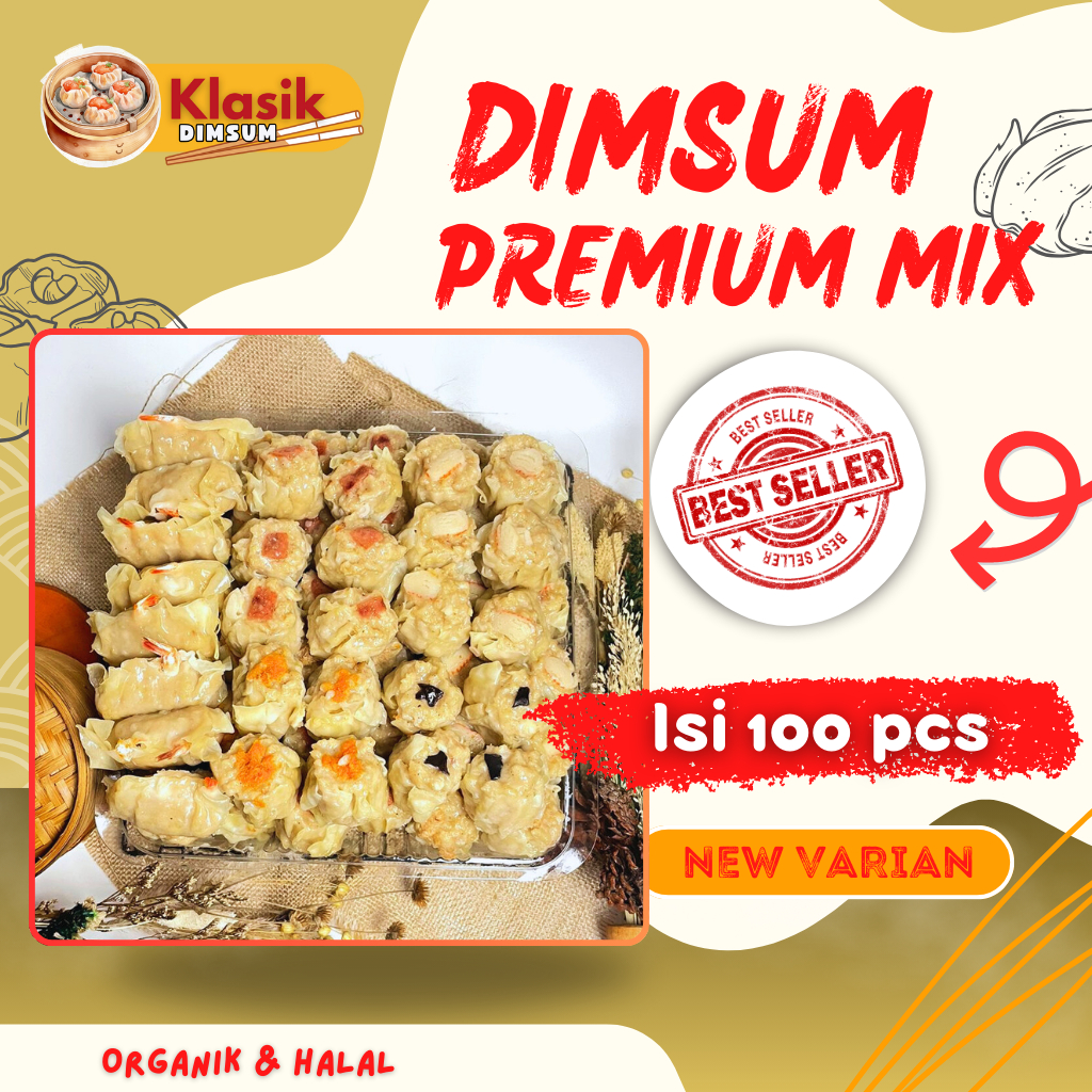 

Dimsum Isi 100pcs Gurih dan Lezat! MIX Frozen Free Saus Merah & Lada Hitam Premium & Halal