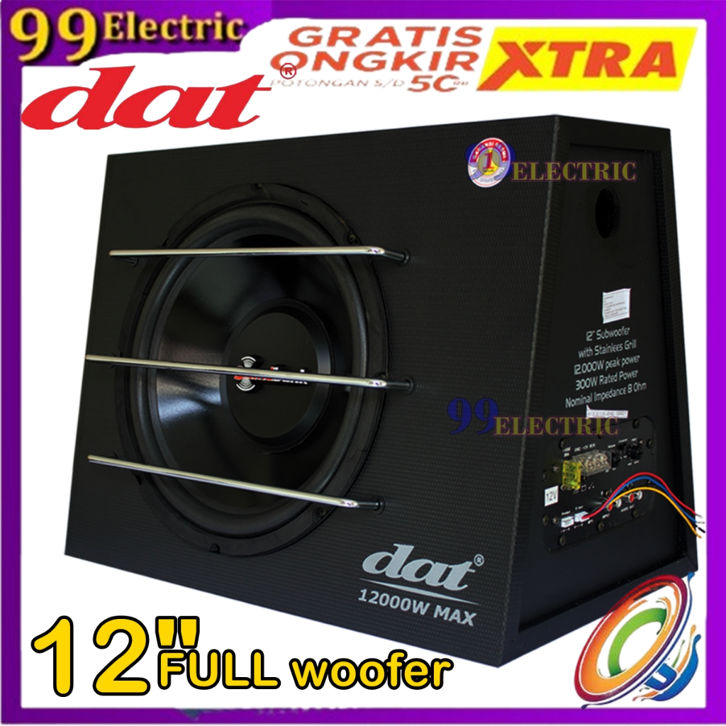 [BISA COD]Subwoofer Aktif Mobil 12 inch DAT CS12 Full Woofer