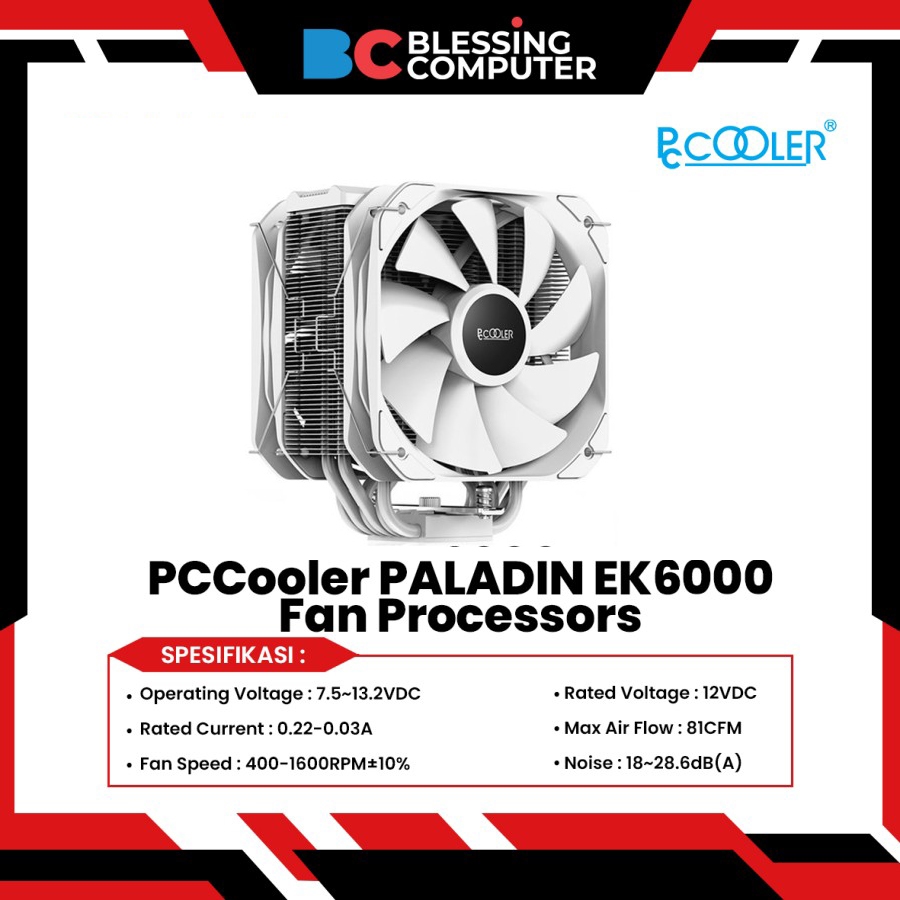 PCCooler PALADIN EK6000 / Fan Processors - Putih