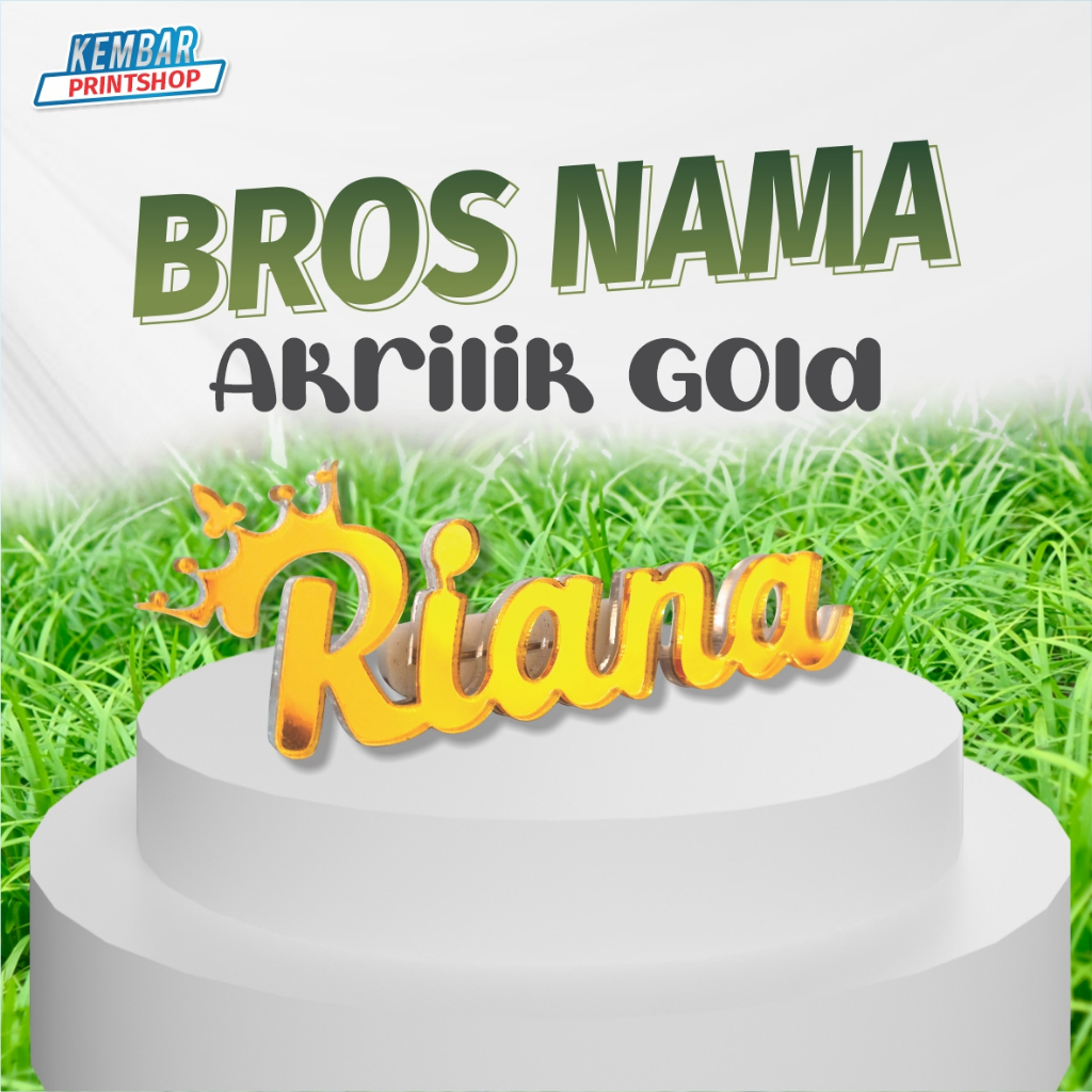 BROS NAMA AKRILIK GOLD BROS NAMA JILBAB CANTIK MURAH BAGUS BROS AKRILIK