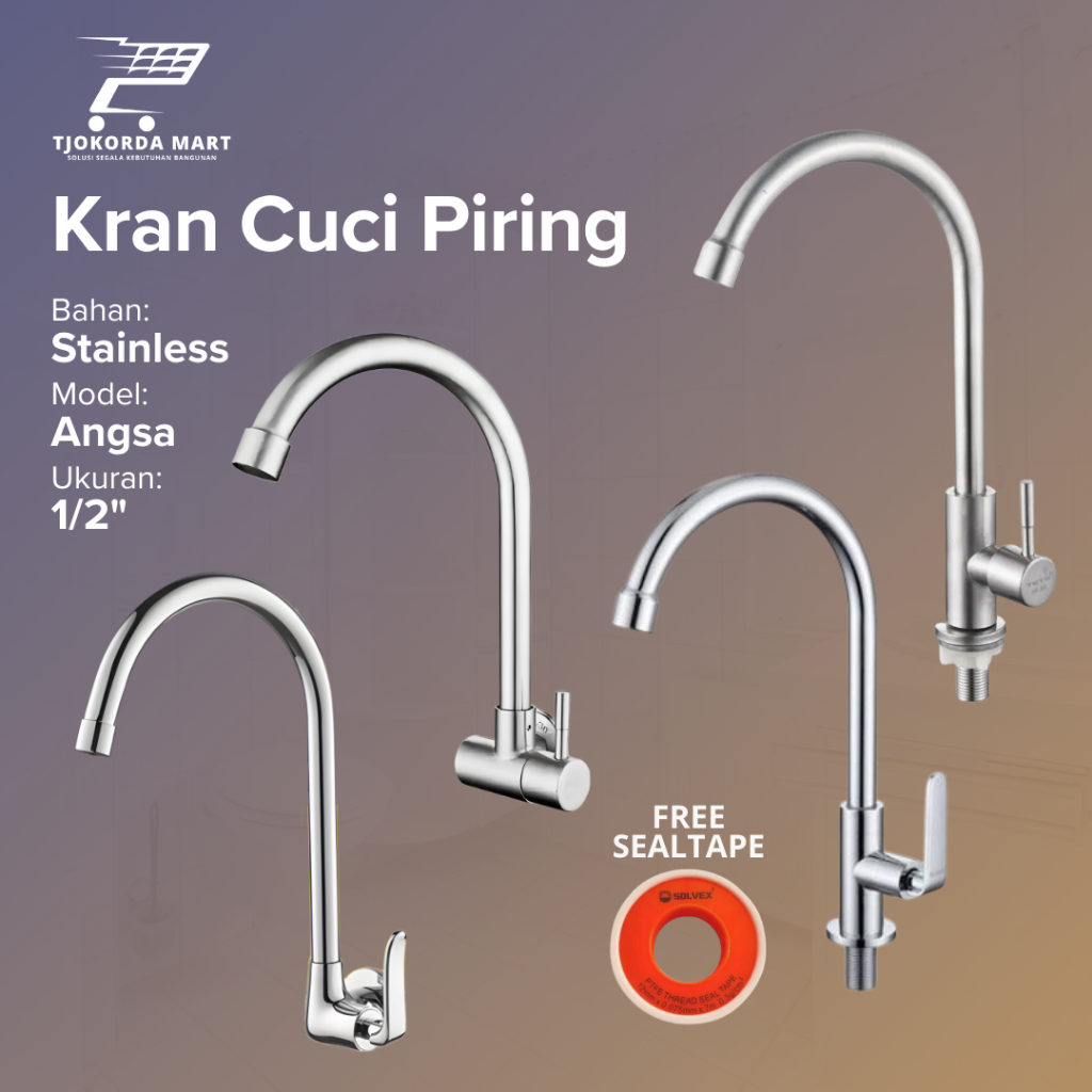 Kran Cuci Piring Stainless/ Keran Air Sink Cuci piring Stainless/ Kran angsa cuci piring Stanless
