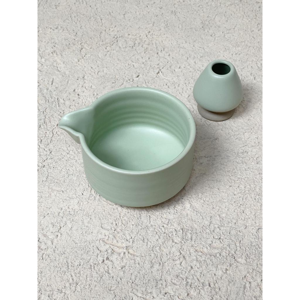 Matcha Bowl + Chasen Holder Ceramic Premium 26