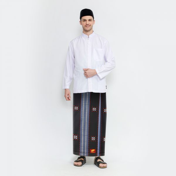 Sarung ATLAS Premium 760 Songket Hitam Merah