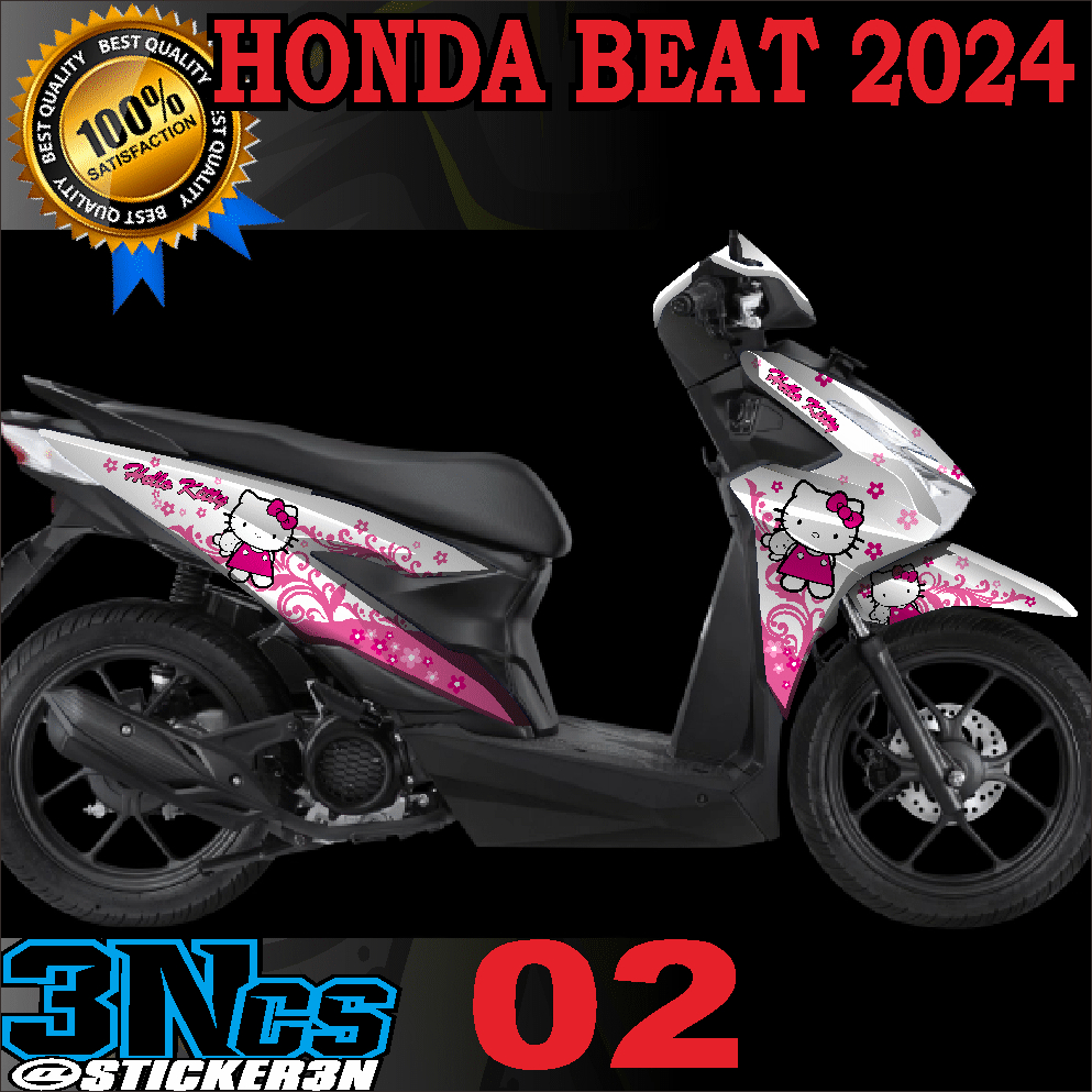 decal honda beat keyless fullbodi hellokitty, sticker variasi hello kitty honda beat keyless 2024