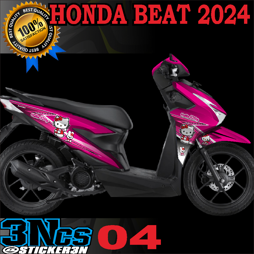 decal honda beat keyless fullbodi hellokitty, sticker variasi honda beat keyless 2024 fullbodi hello