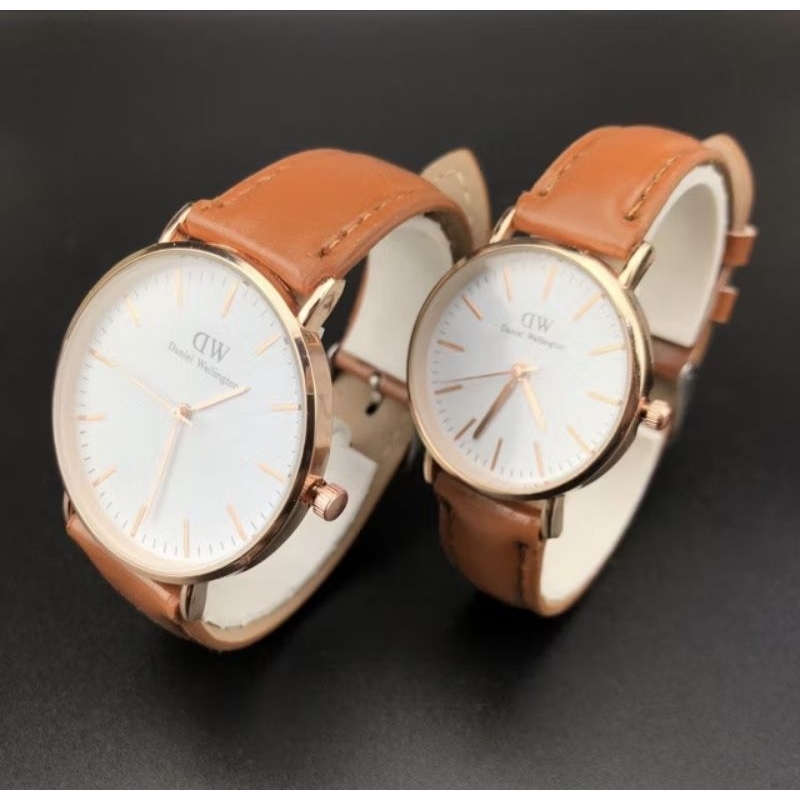 Jam tangan couple kulit pria wanita jam polos fashion blvr-mel murah wanita fashion