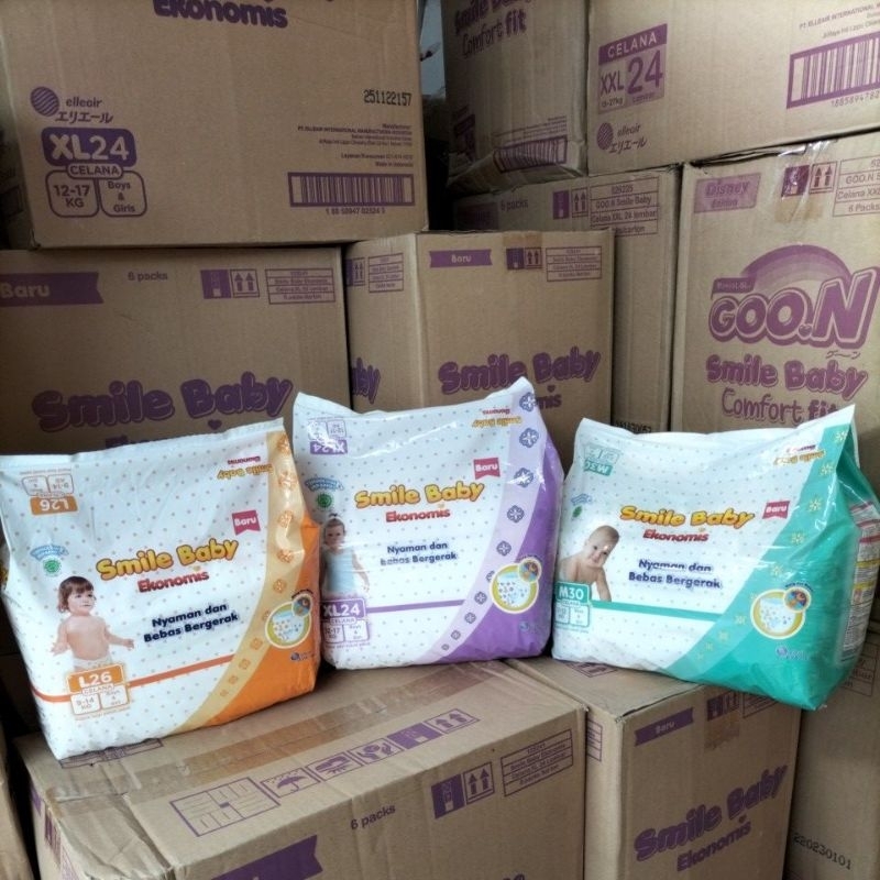 Pampers Goon smile baby ekonomis M 30, L 26, XL 24