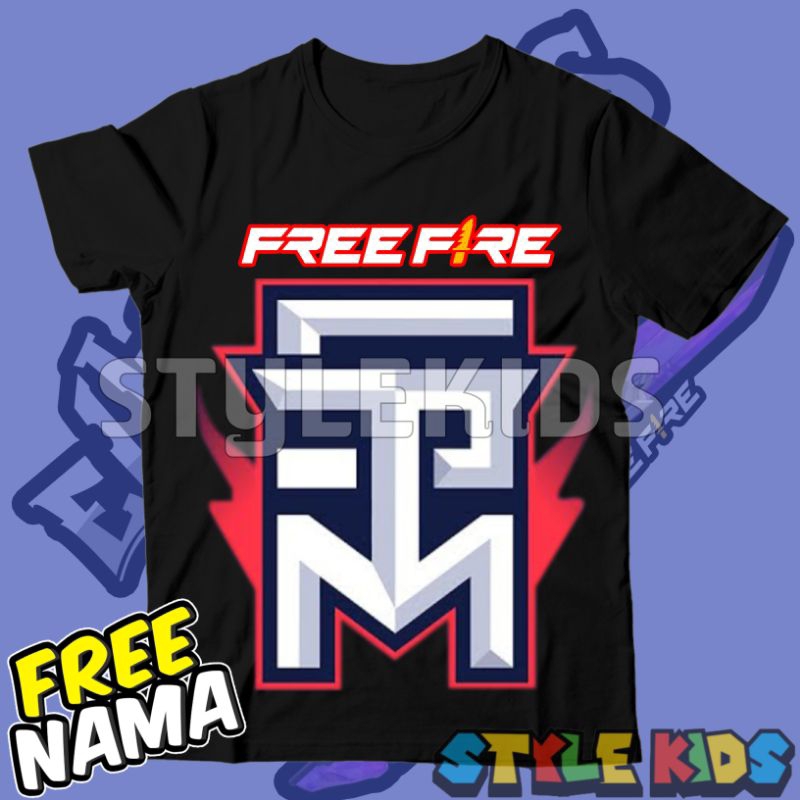 (BISA COD) FREE NAMA Kaos Anak Laki laki Perempuan Logo Guild Stm Free Fire T-shirt Baju Anak Laki l