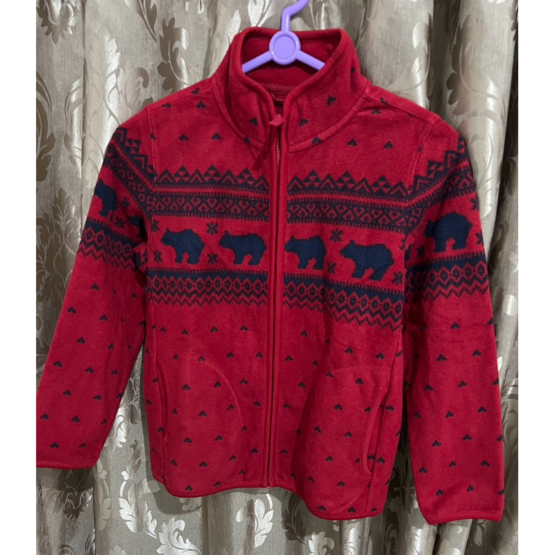 Jaket winter Fleece Uniqlo red size 130 prelove like new fleece bulu2