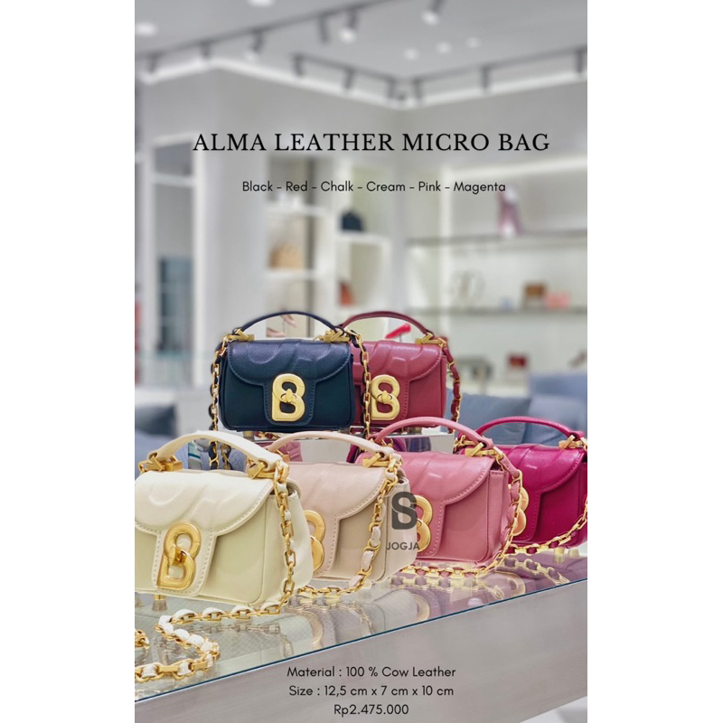 Alma Micro Small Flap Leather Bag Buttonscarves BS Tas Wanita Bags