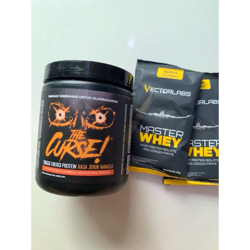 jnx sports the curse 250 gram rasa jeruk mangga pwo pre workout fitness gym