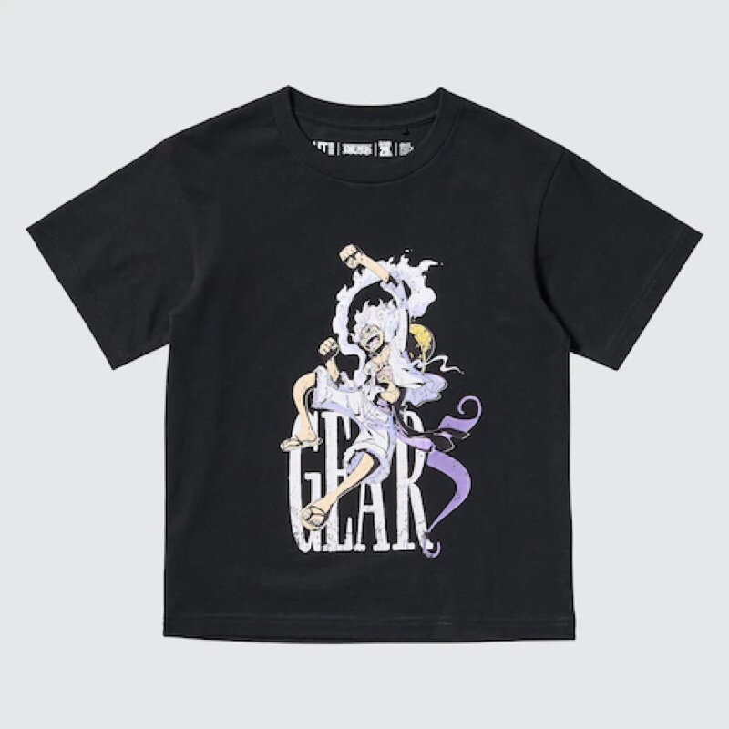 UNIQLO Kids Unisex UT T-Shirt Kaos Grafis One Piece 25th Anak Laki Perempuan Black
