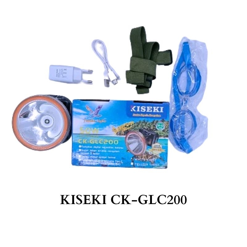 KISEKI SENTER KEPALA MENYELAM CK-GLC200 HEADLAMP DIVING RECHARGEABLE 50WATT STRONG LIGHT TAHAN 10-12