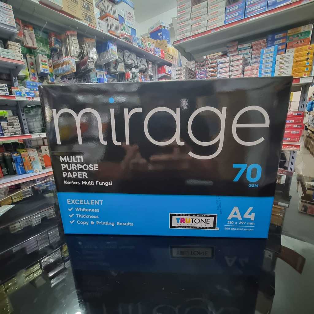 

F4 COPY PAPER MURAH!! / KERTAS HVS MULTI FUNGSI MIRAGE F4 70GSM 100% Original! (1 rim = 500 lembar)