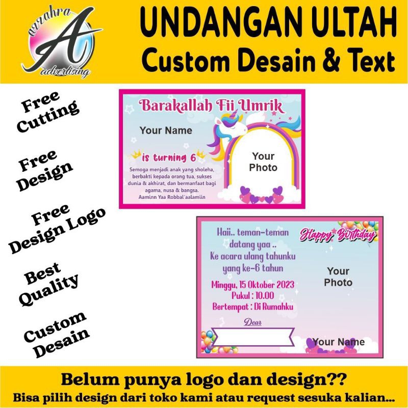 

undangan ultah/undangan custom/ulang tahun