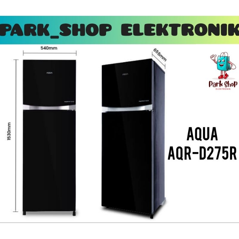 Kulkas Sanlux AQR D275R 2 Pintu, Kapasitas 220 Liter, Hitam & Biru