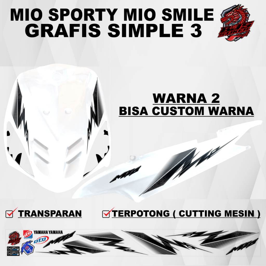 Stiker Sticker Mio Sporty Mio Smile grafis simple 3 - Stiker Sticker Decal transparan uv Mio Sporty 