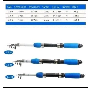 joran pancing teleskopik  spinning sougayilang 3 meter  fiber carbon