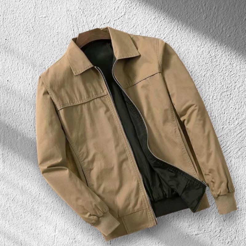 Jaket Pria Canvas / Baby canvas Kerah Zipper besi