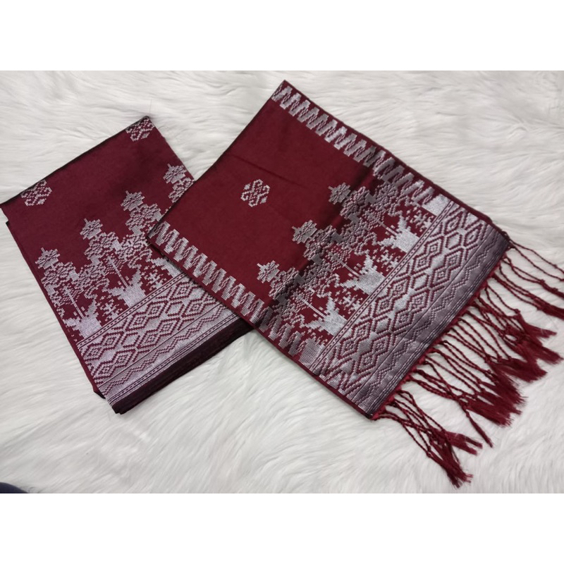 Songket silungkang manggis silver