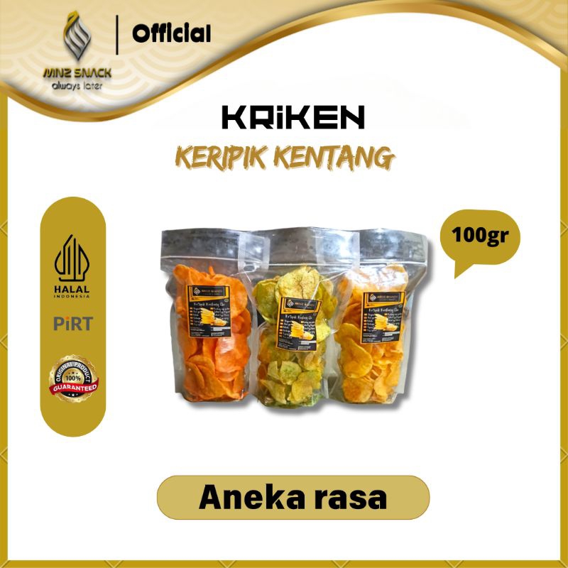 

MNZSNACK Keripik Kentang Original 100gr No MSG kripik kentang Asin keripik kentang balado keju cemilan medan snack kripik kentang asli