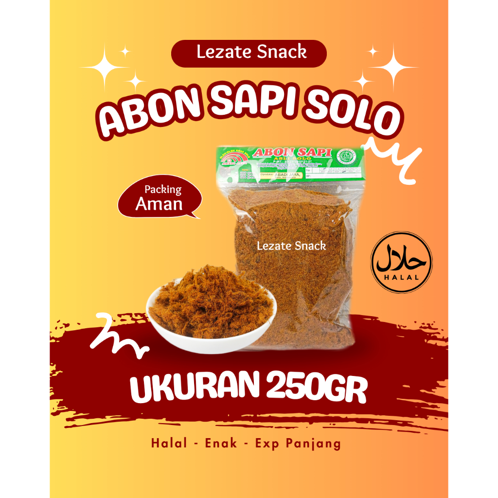 

Abon Sapi Asli 250gr Khas Solo Enak Gurih Murah Kiloan / Abon Sapi Rasa Pedas Original Solo Halal Jogja Boyolali Mpasi