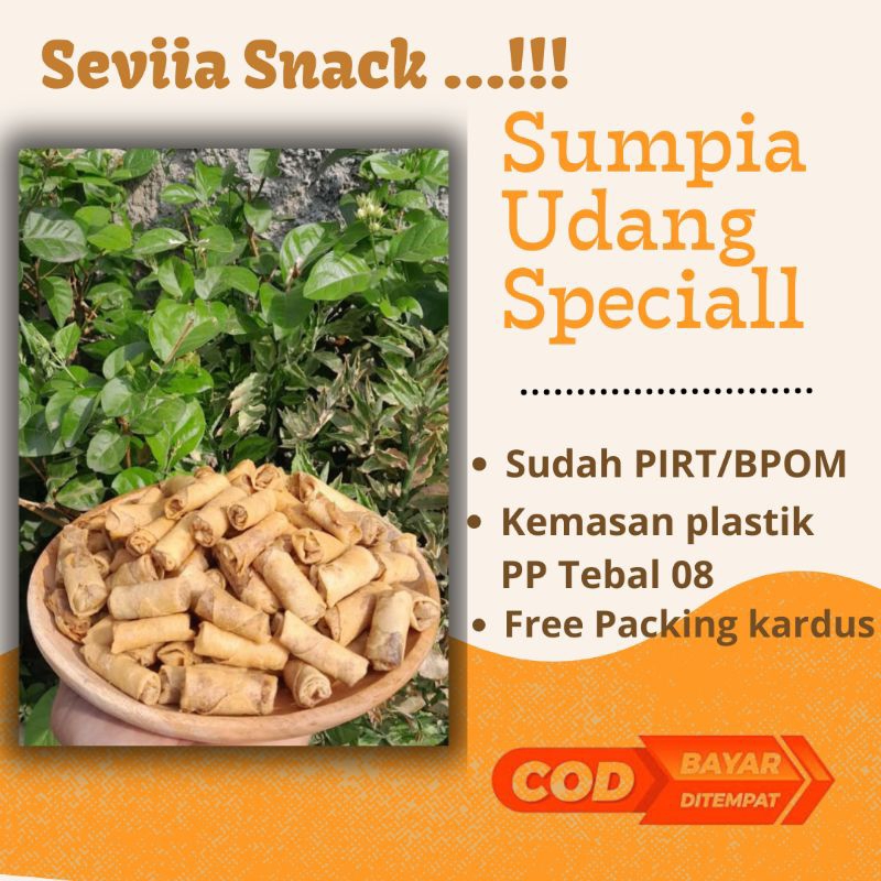 

Seviia Snack" Sumpia Udang Special 500gr / Cemilan Pedas, Manis, Asin, Gurih ada semua