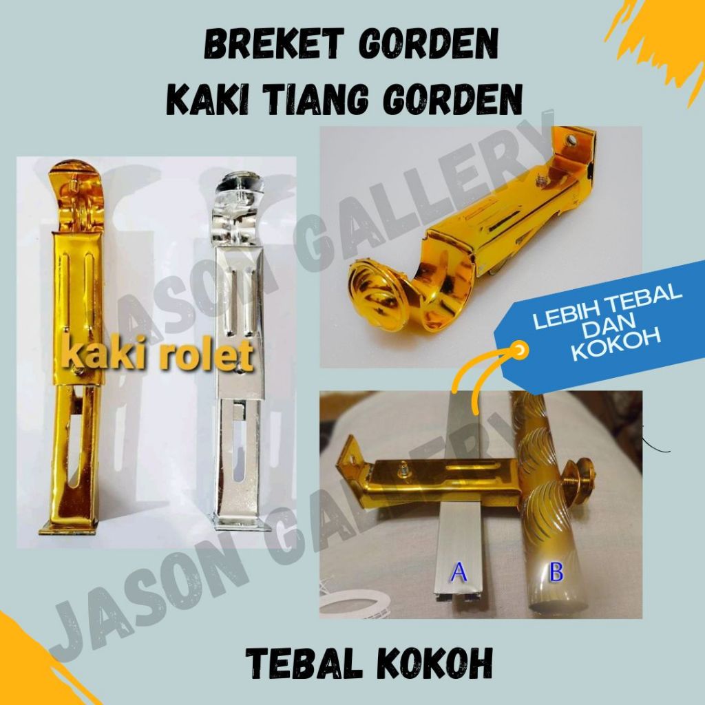 kaki tiang bracket kaki rel KUAT rell rail batang gorden