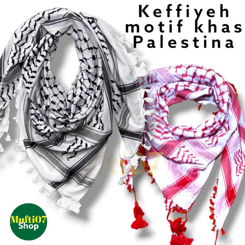 Keffiyeh sorban Palestina motif Khas Palestina produk impor bahan lembut