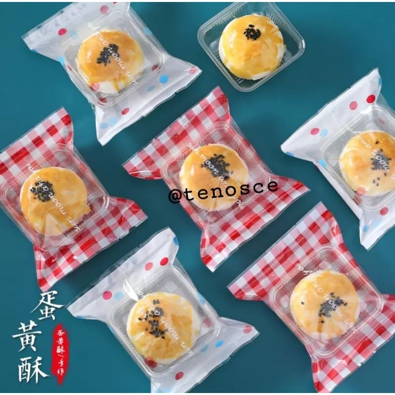 

50pcs Kantong Plastik Mooncake Kue Bulan 125gr Tray Mika 9cm Mid Autumn Festivam Sun Moon