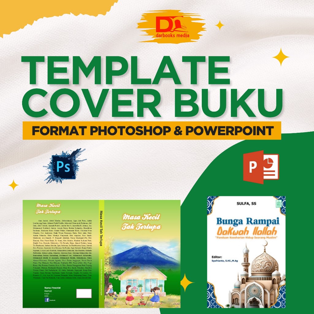 Template Cover Buku | Template Sampul Buku | Cover Custom
