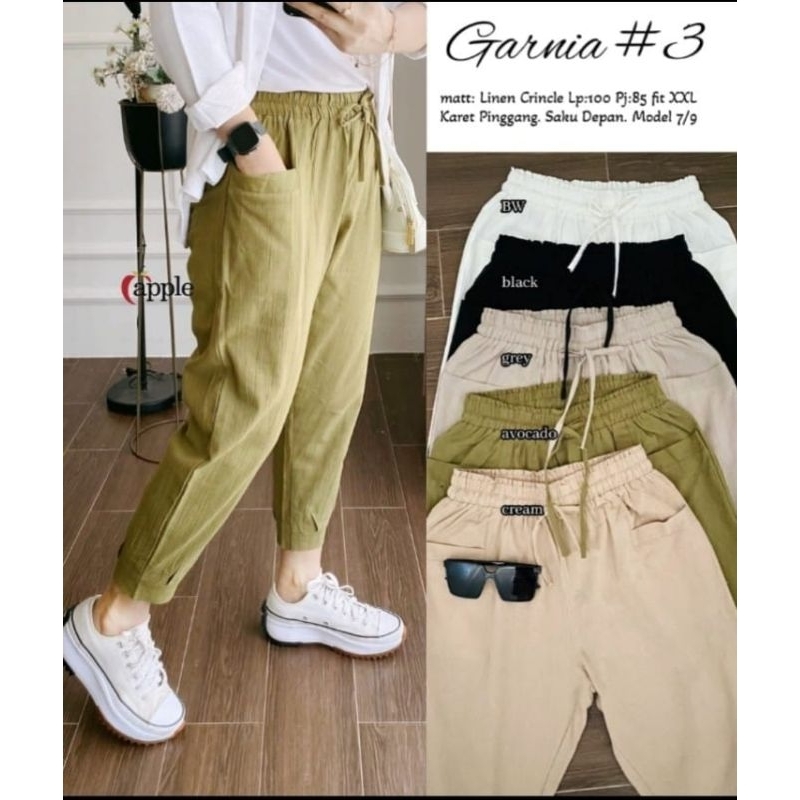 GARNIA PANTS/ CELANA HARUKA 7/9 LINEN CRINGKEL PREMIUM